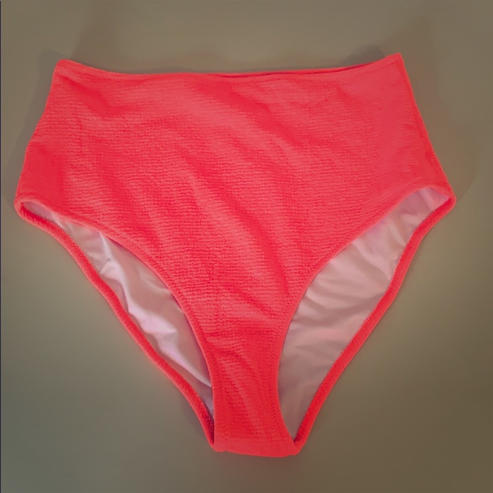 Hot pink high waisted swim bottom, size XL
